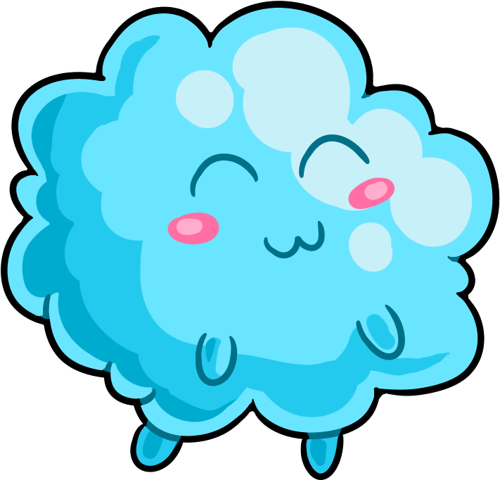 Cheerful Blue Fluffy Clipart (800x800), Png Download