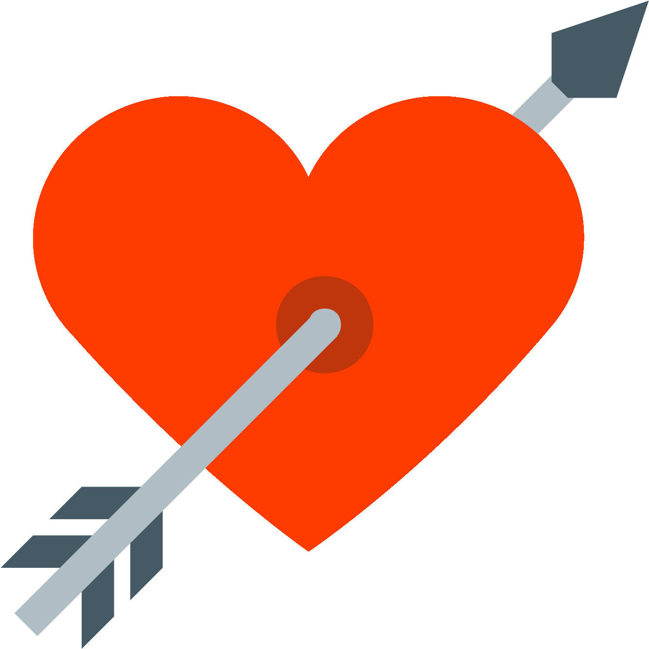 Coeur Png - Coracao Com Flecha Png Clipart (1600x1600), Png Download