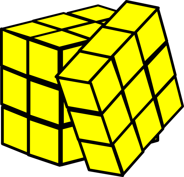 Rubik's Cube Black And White Png Clipart (600x577), Png Download