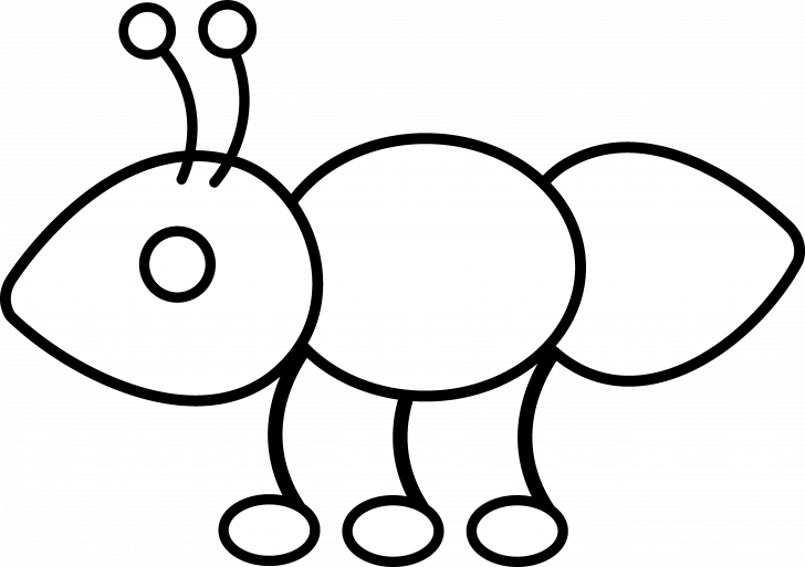 Coloring Clipart Ant - Ant Outline Clip Art - Png Download (728x513), Png Download