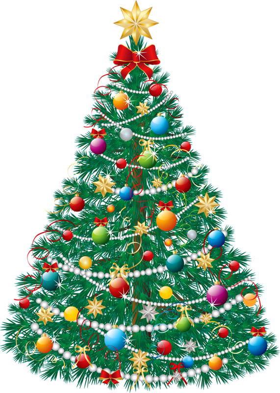Christmas Lights Png - Beautiful Christmas Tree Clipart (571x800), Png Download