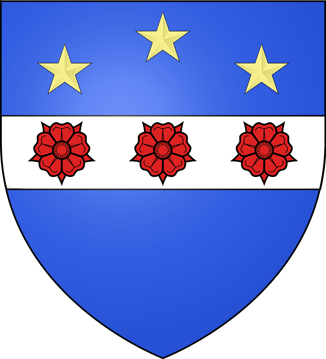 Blason Famille Grassoise Humbert - Blue Cross With Stars Clipart (1090x1199), Png Download