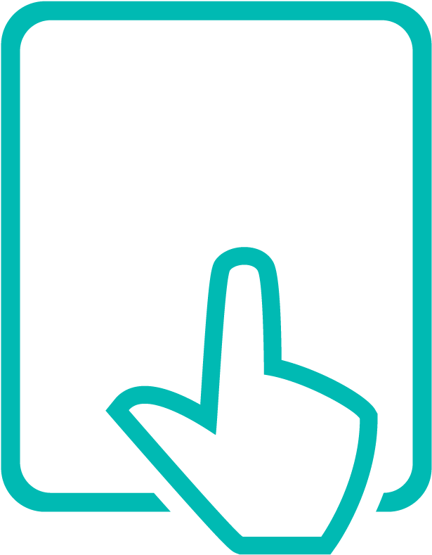 Touch Screen Tuerkis Linie Clipart (1000x1000), Png Download