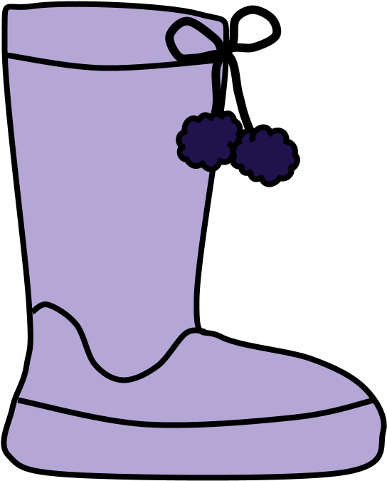 Boots, Pom-poms, Snow, Rain, Lavender, Purple, Png - Boot Clipart (816x1056), Png Download