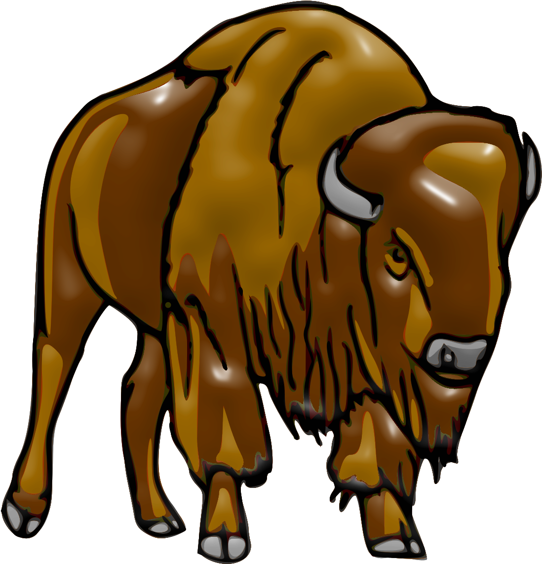 Bison Leif Lodahl 01 1200×1273 451 Kb - Peasant The Buffalo And The Tiger Clipart (1200x1273), Png Download