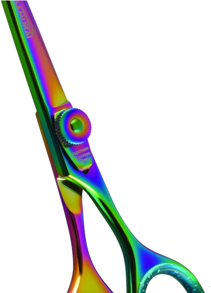 Professional Samurai Hair Dressing Shear,rainbow Titanium Clipart (600x600), Png Download