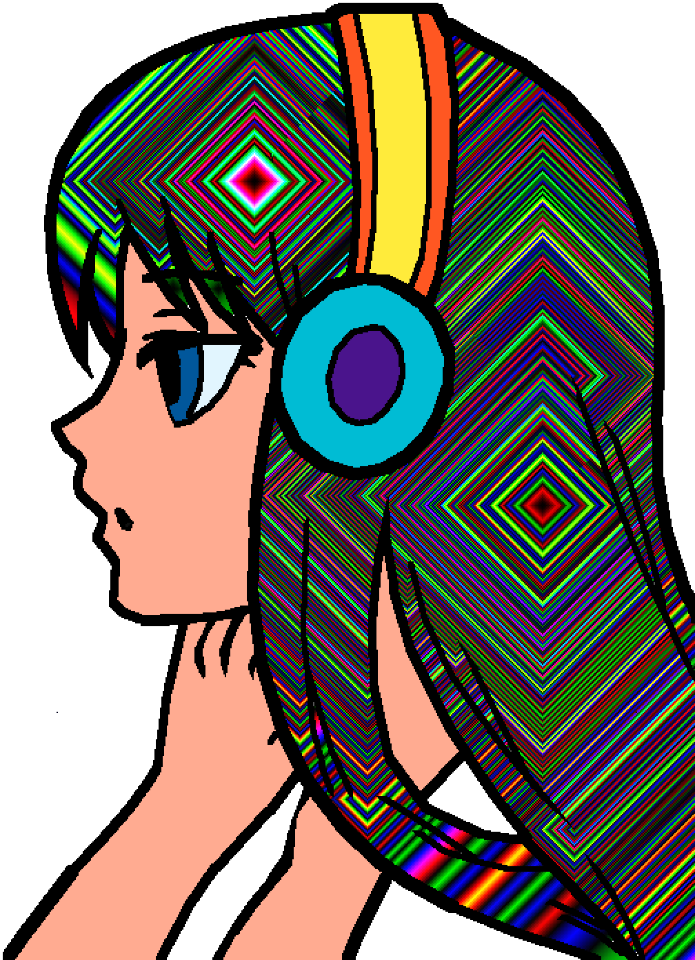 Rainbow Hair Girl - Itsfunneh Clipart (1008x1392), Png Download