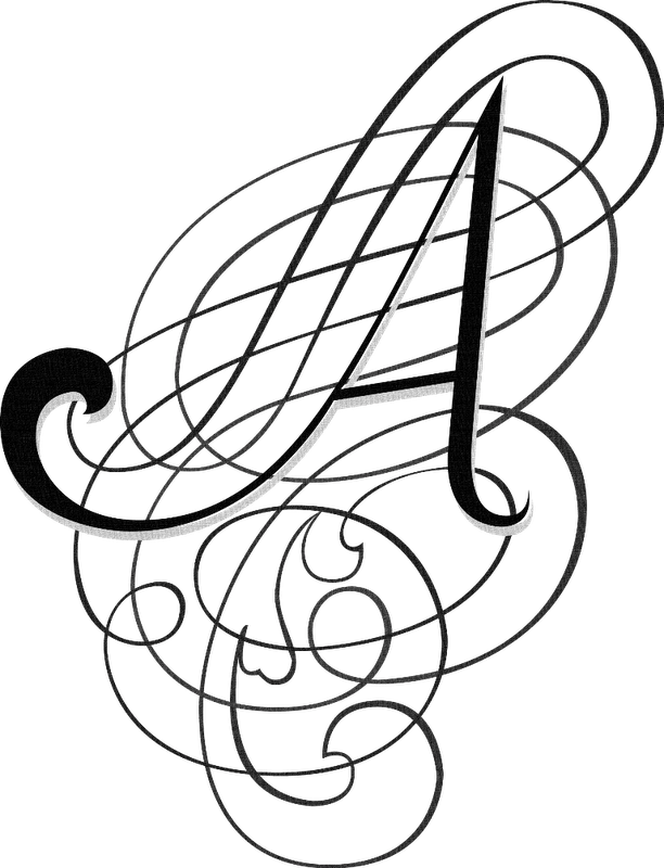 25 Vintage Scroll Images - Alphabet Clipart (612x800), Png Download