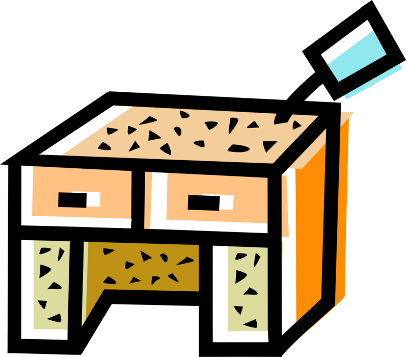 Vector Illustration Of Office Work Desk Furniture Clipart (797x700), Png Download