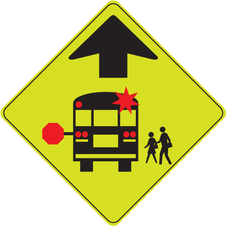 School Bus Stop Ahead Sign Clipart (800x800), Png Download
