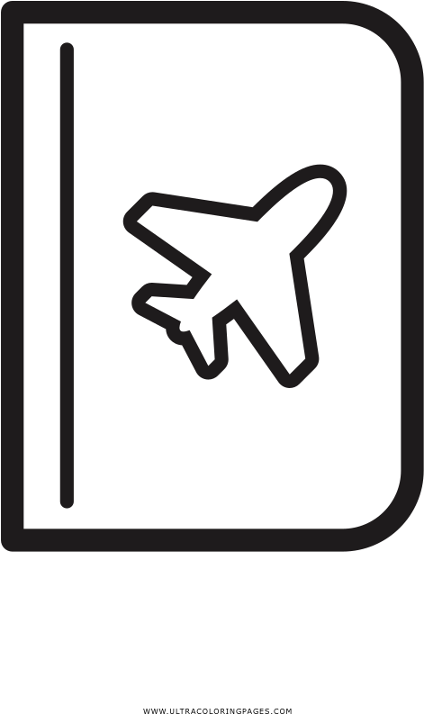Passport Coloring Page - Imagenes De Pasaporte Para Dibujar Clipart (1000x1000), Png Download