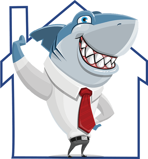 Happy Fathers Day Daddy Shark , Png Download - Debt Collector Cartoons Clipart (586x631), Png Download