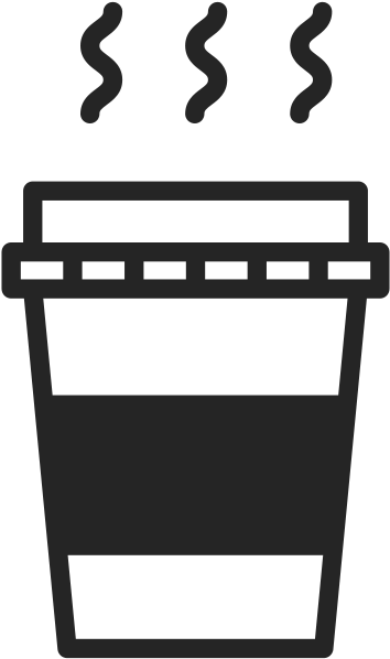 Coffee Cup Dark - Xicara De Cafe Desenho Clipart (746x746), Png Download