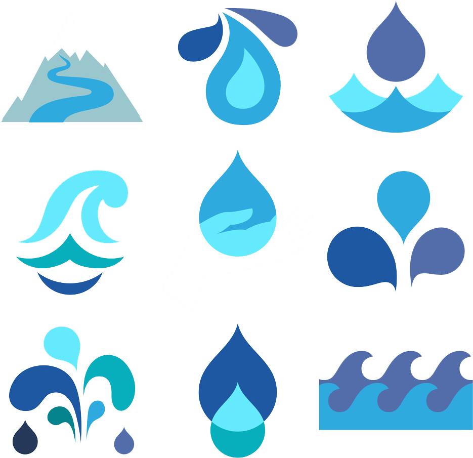Drop Water Flat Design Clip Art - Drop Water Vector Png Transparent Png (1024x1024), Png Download