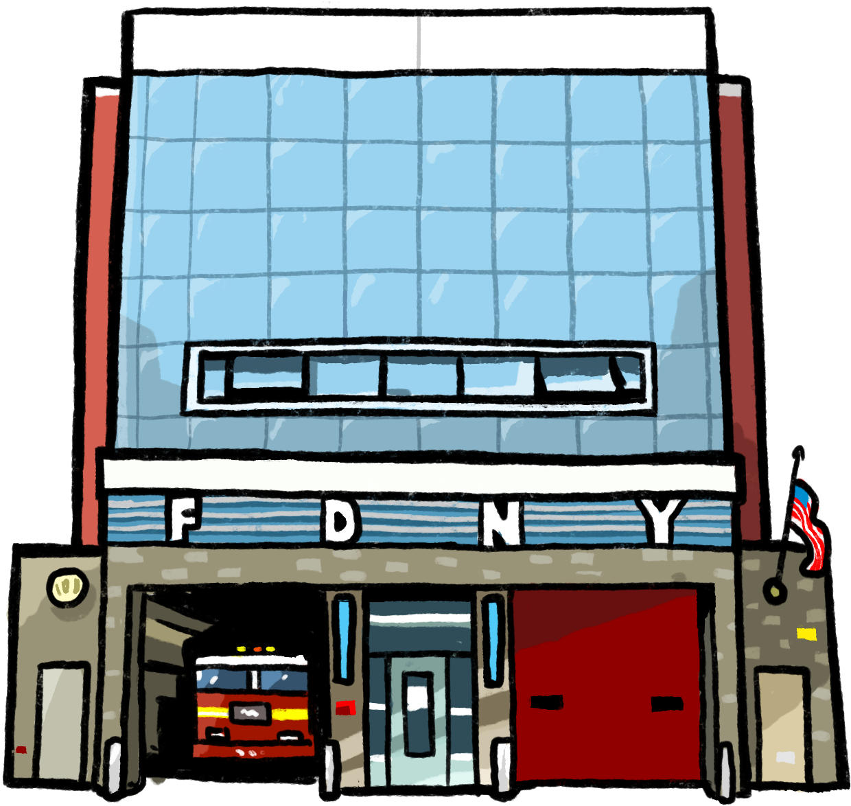 Engine Company - Architecture Clipart (1341x1252), Png Download