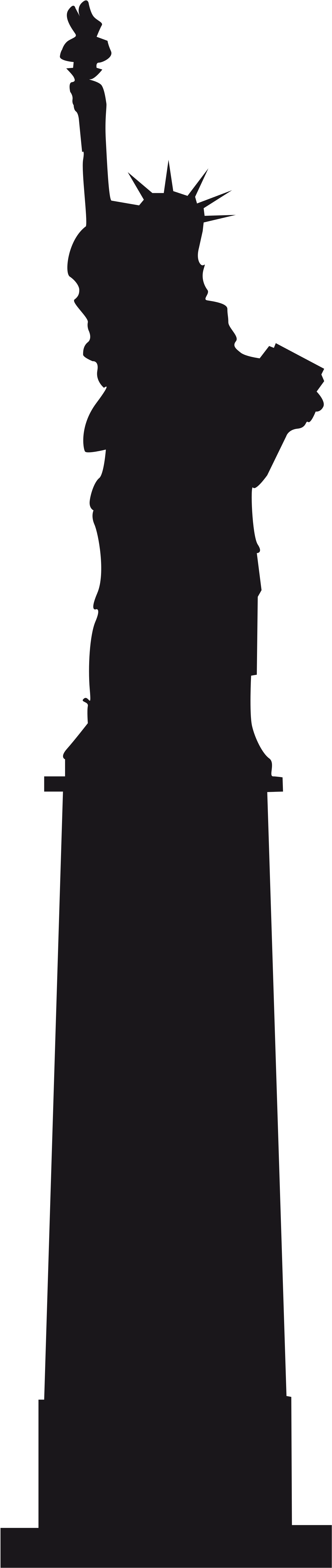 Statue Of Liberty Silhouette Png - Statue Of Liberty Clipart (2000x6388), Png Download