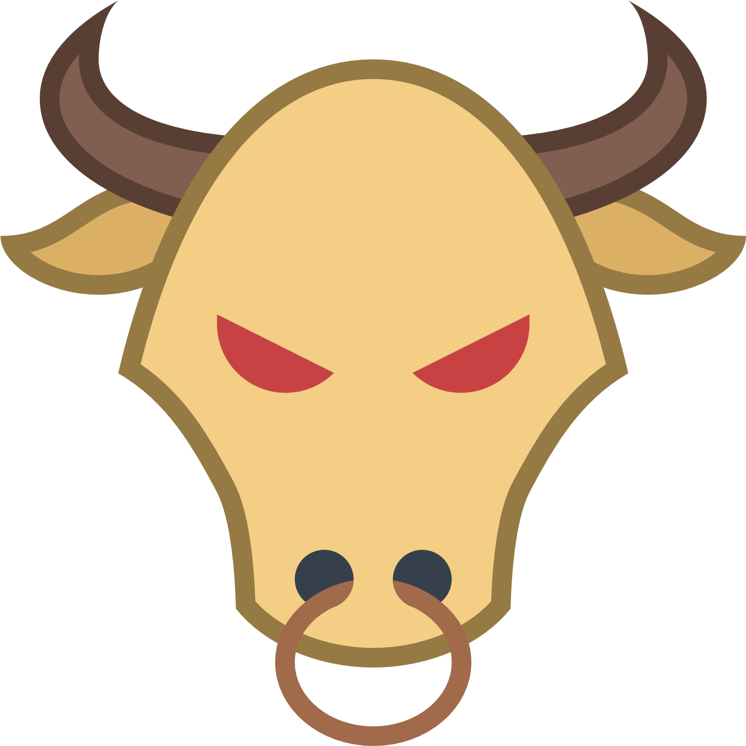 This Icon Is A Bull - Cartoon Clipart (1600x1600), Png Download