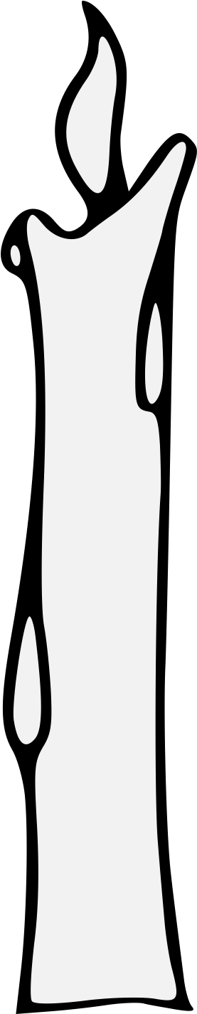 Candle Enflamed - Silhouette Clipart (304x1424), Png Download