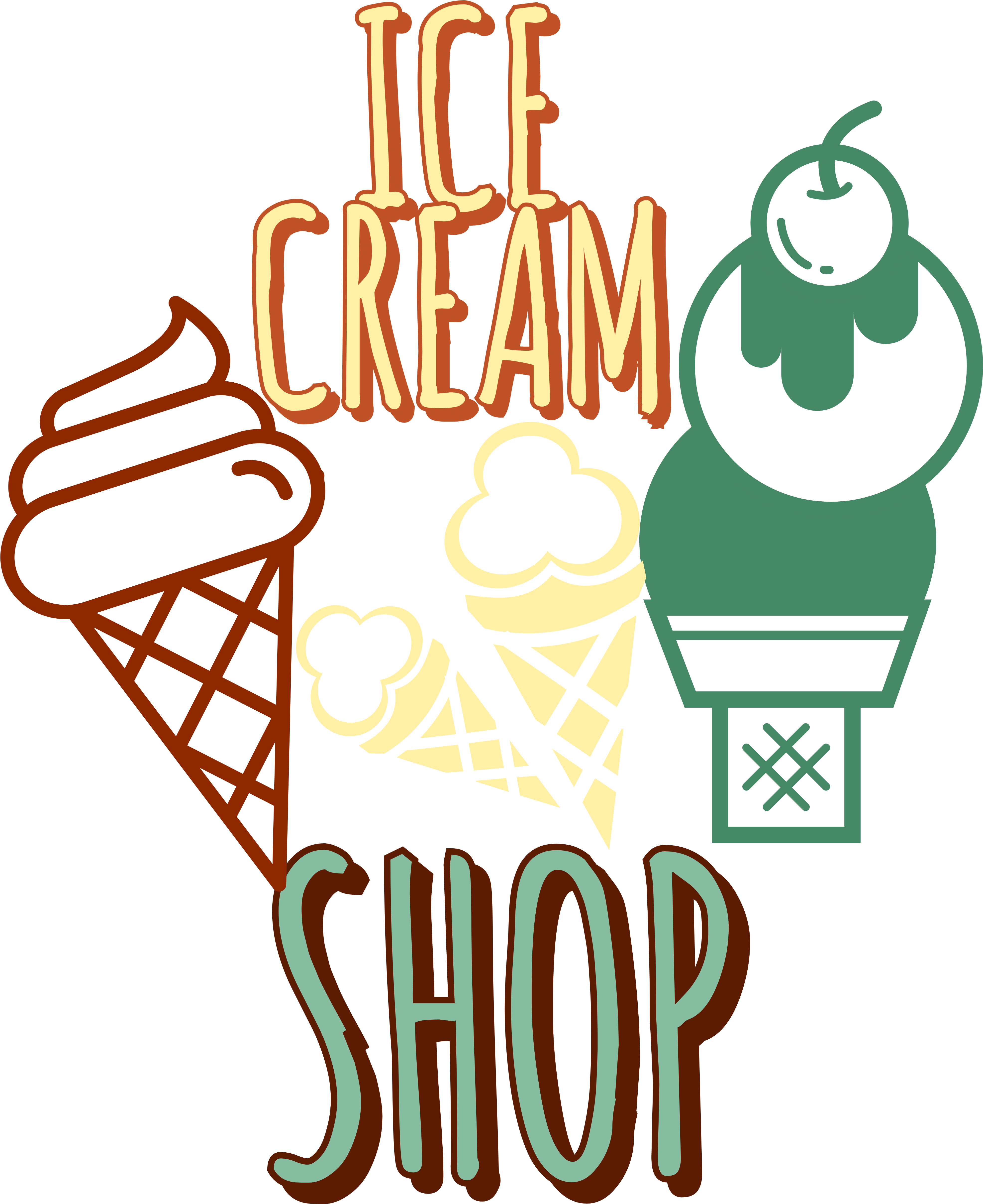 Best Little Ice Cream Clipart (4500x5400), Png Download