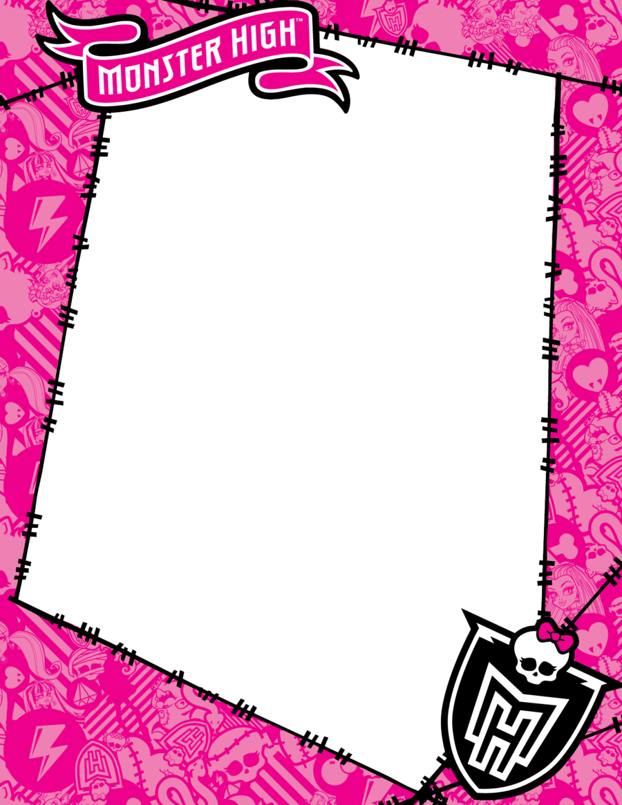 Zombie Clipart Border - Invitaciones De Monster High - Png Download (900x1165), Png Download