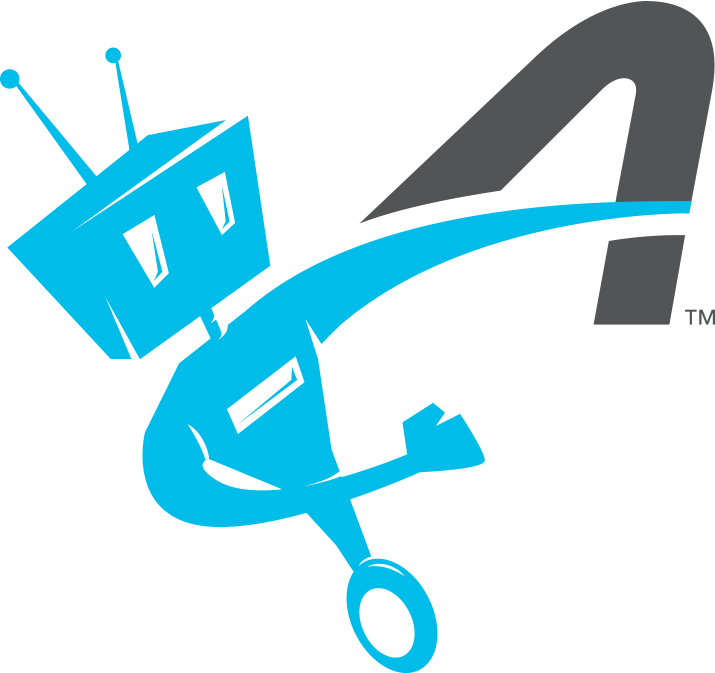 Activekids Robot A Icon 4c Blue - Graphic Design Clipart (715x673), Png Download