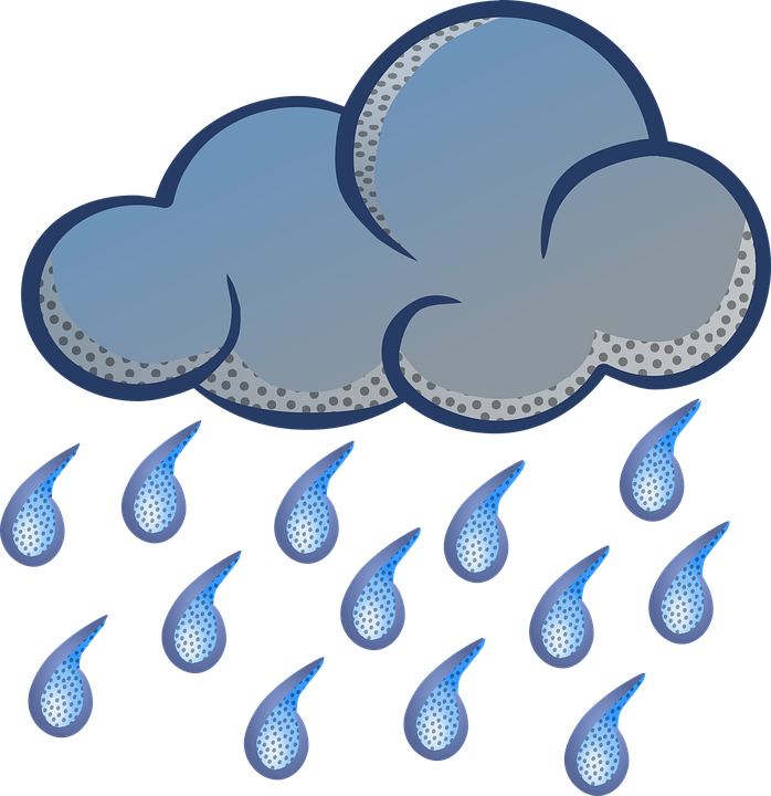 Rainy Free Collection Download - Cloud With Rain Clipart - Png Download (698x720), Png Download