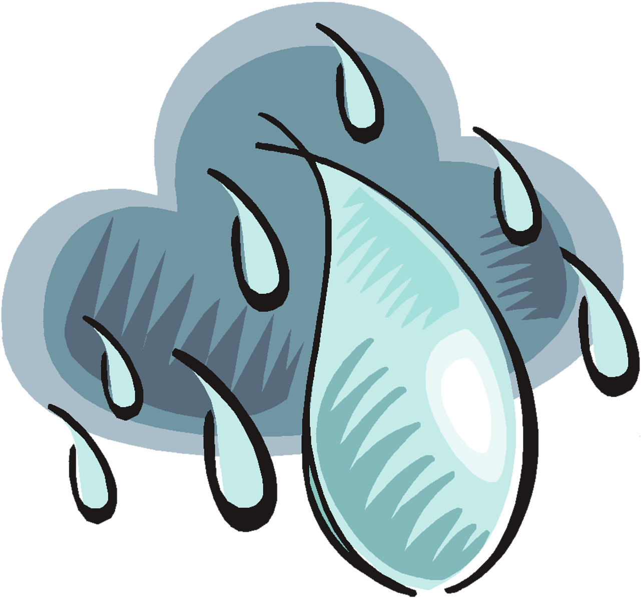 Storm Clipart Rainy Climate - Cloudy Rain Drawing - Png Download - Full ...