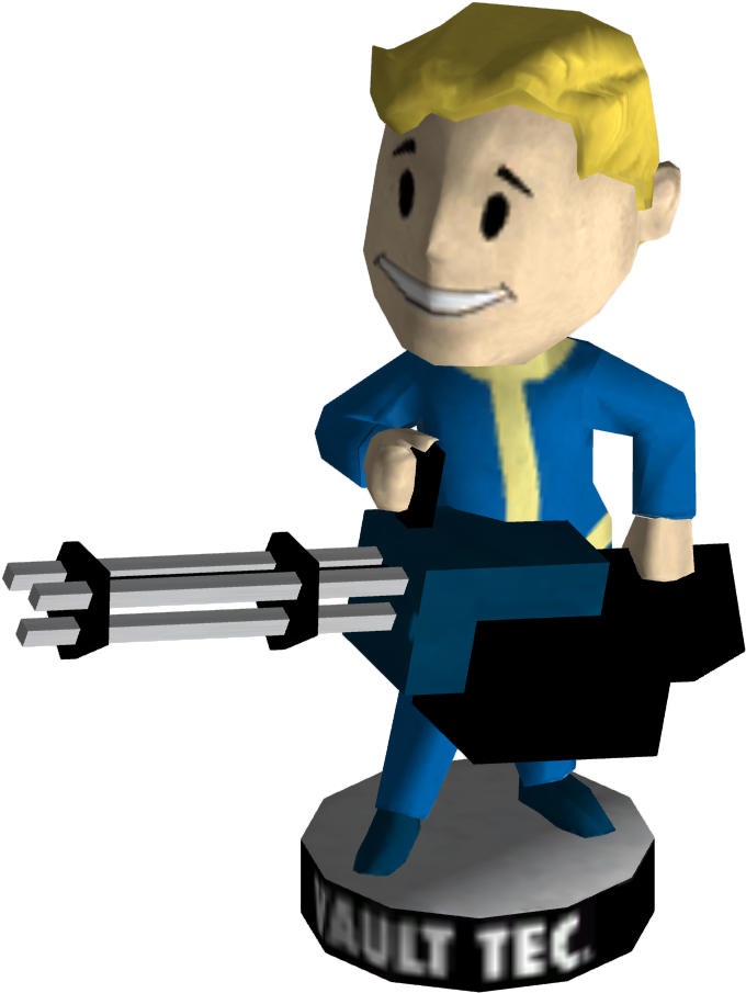 Rifle Clipart Big Gun - Vault Boy Bobblehead Big Guns - Png Download (800x1000), Png Download