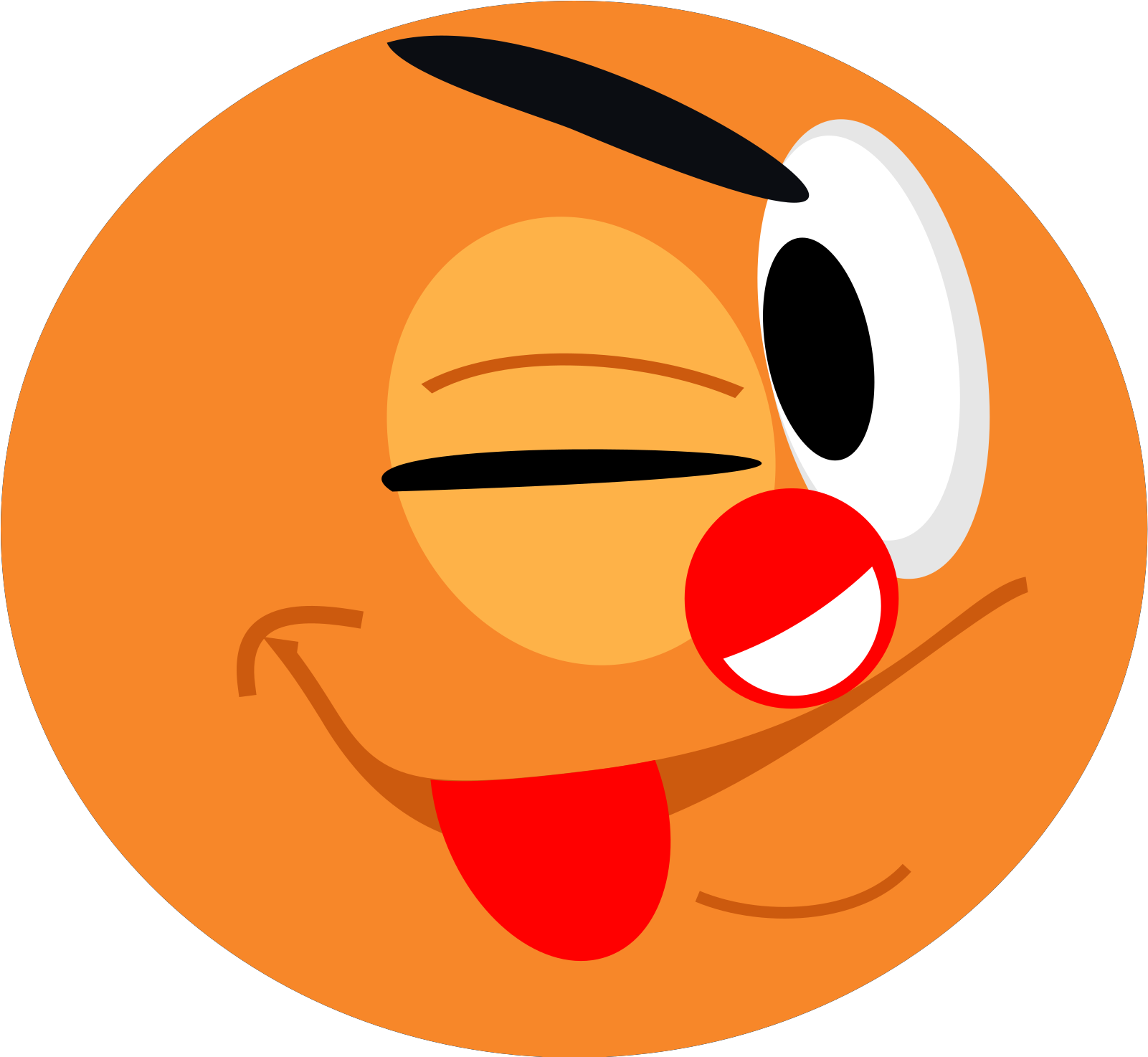 Jpg Free Download Public Domain Clip Art - Orange Clown Winking Smiley Face Large Tote Bag, Adult - Png Download (958x882), Png Download