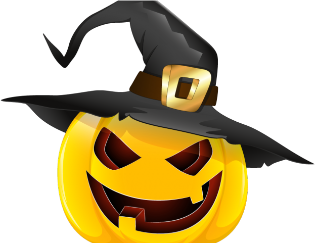 Halloween Witch Hat Clipart 3 Nice Clip Art - Pumpkin With Witch Hat - Png Download (600x517), Png Download