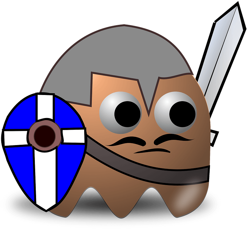 Pac Man Knight Middle Ages Pac Land Warrior - Pacman Caballero Clipart (750x750), Png Download