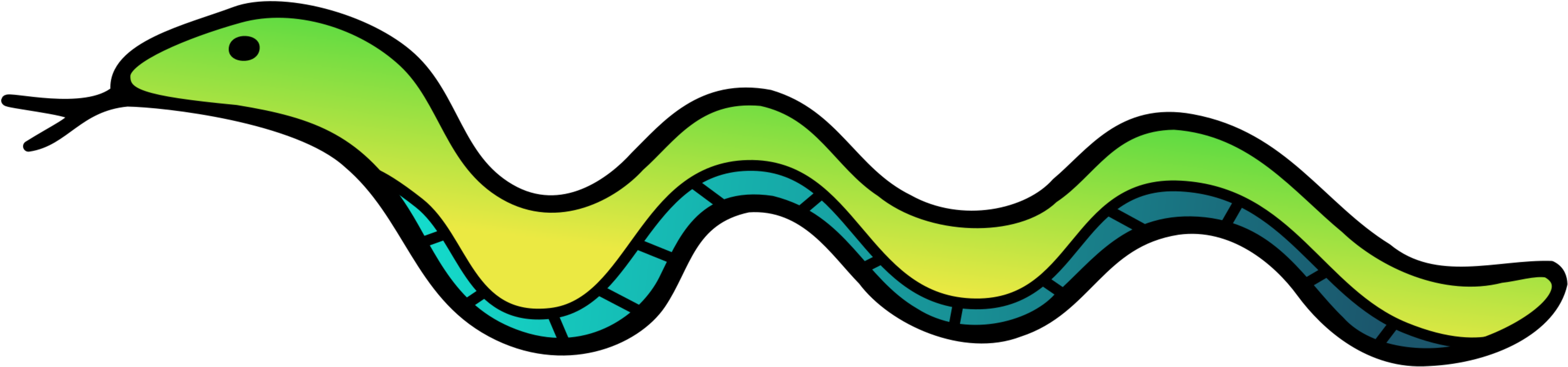 Coral Reef Snakes Reptile Drawing Color - Snake Clipart Transparent Background - Png Download (3025x750), Png Download