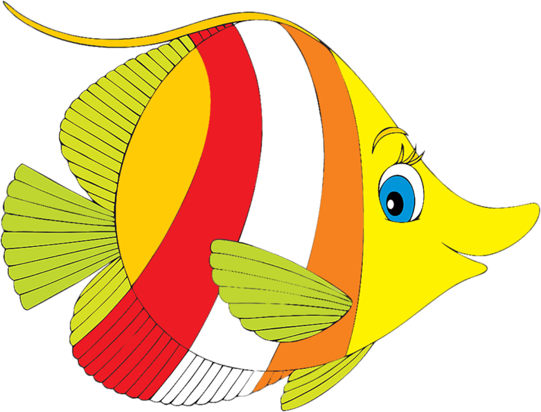 Peinture Sur Porcelaine, Flacons, Animaux Aquatiques, - Tropical Fish Clip Art - Png Download (699x537), Png Download