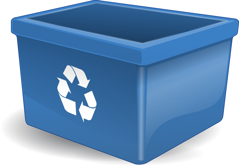 How Do I Recycle A Microwave - Blue Recycle Bin Png Clipart (960x666), Png Download