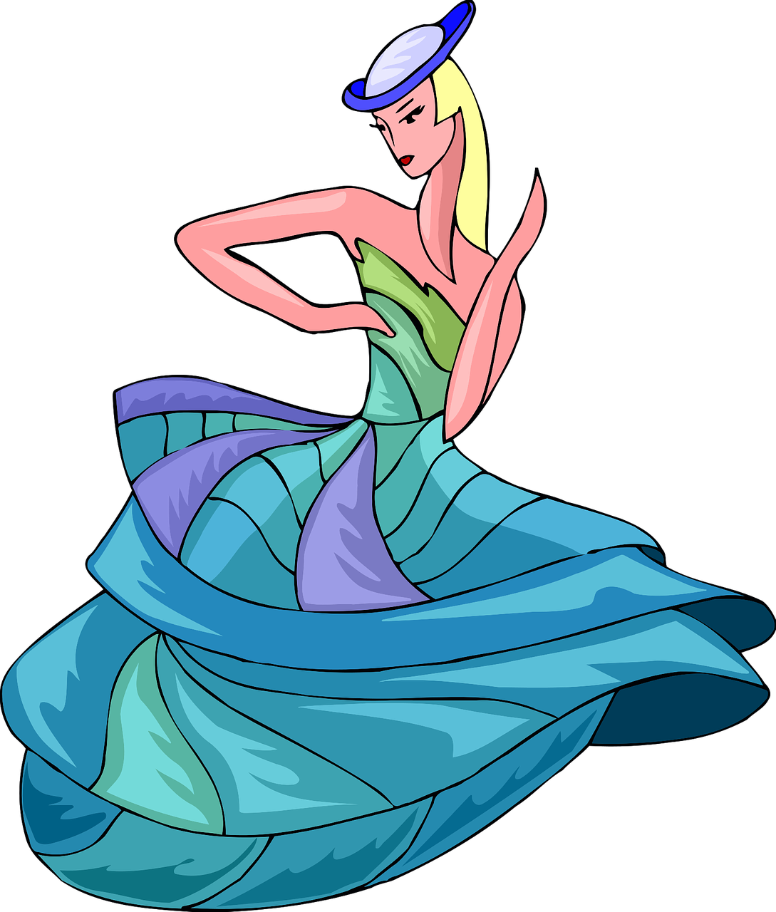 Drawing Dance Dress Cartoon Comics - Parejas Enamorados Para Recortar Renders Clipart (638x750), Png Download