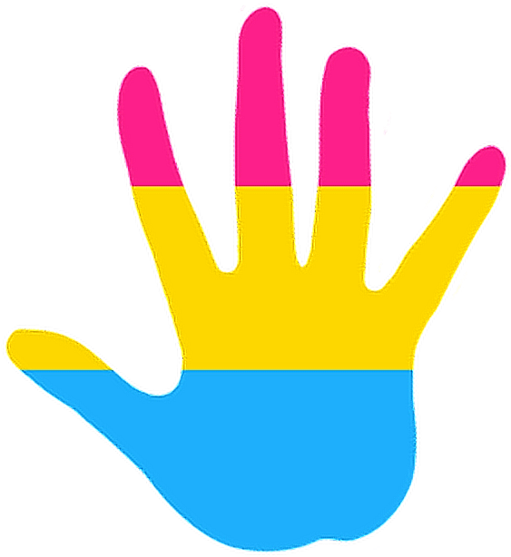 Handprint Clipart Gold - Pansexuality - Png Download (586x680), Png Download