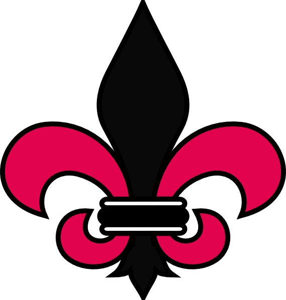 Hot Pink Fleur De Lis - Fleur De Lis Red Blue Clipart (570x598), Png Download