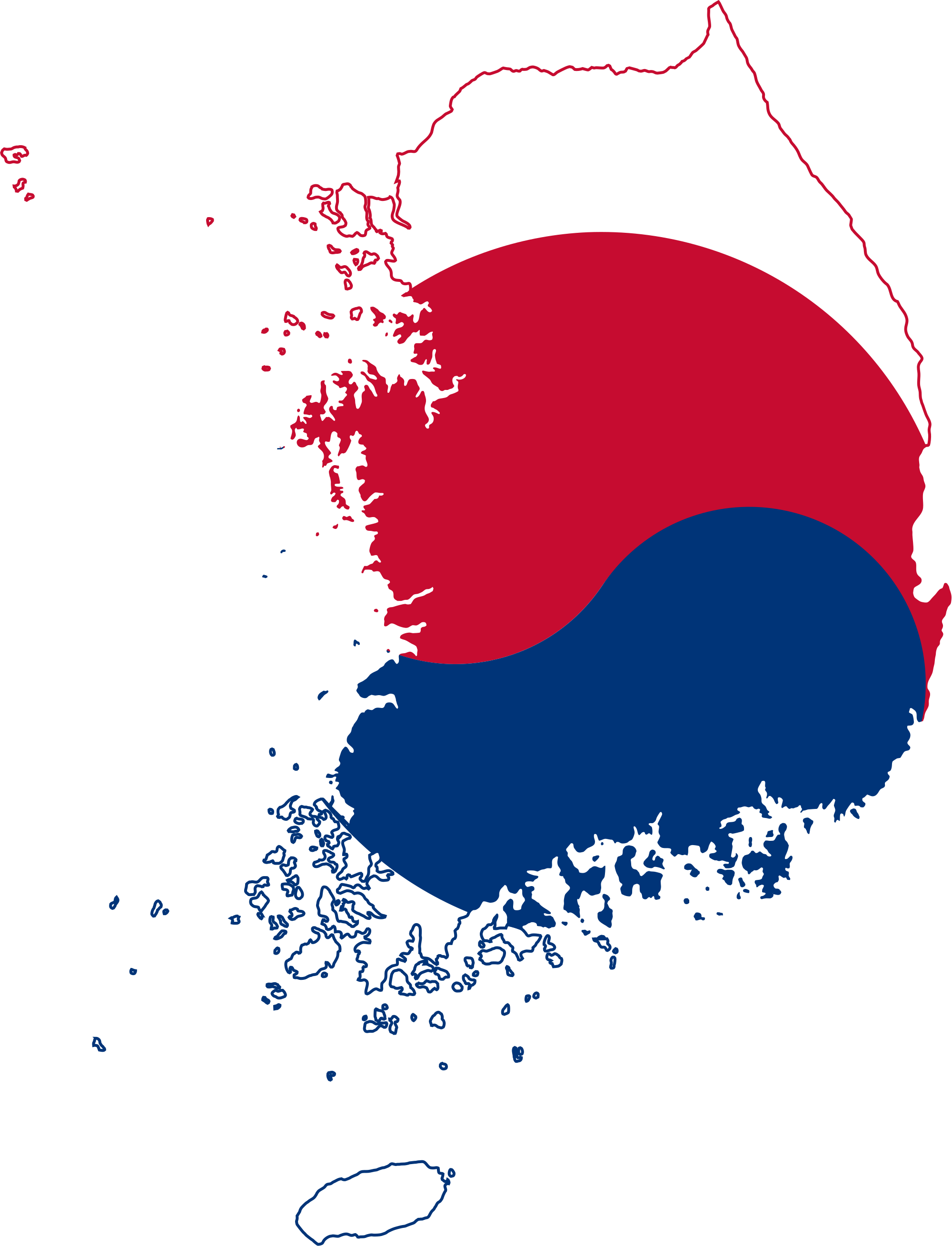 Open - South Korea Flag Map Clipart (2000x2617), Png Download