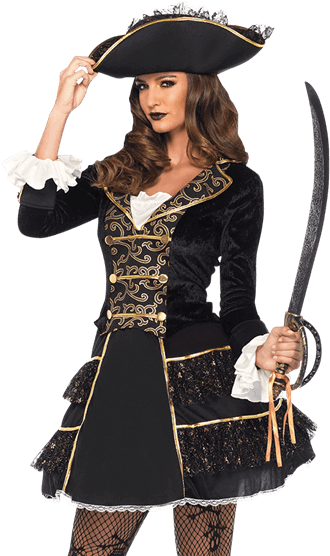 Womens High Seas Pirate Captain Costume - Disfraces De Pirata Mujer Clipart (555x555), Png Download