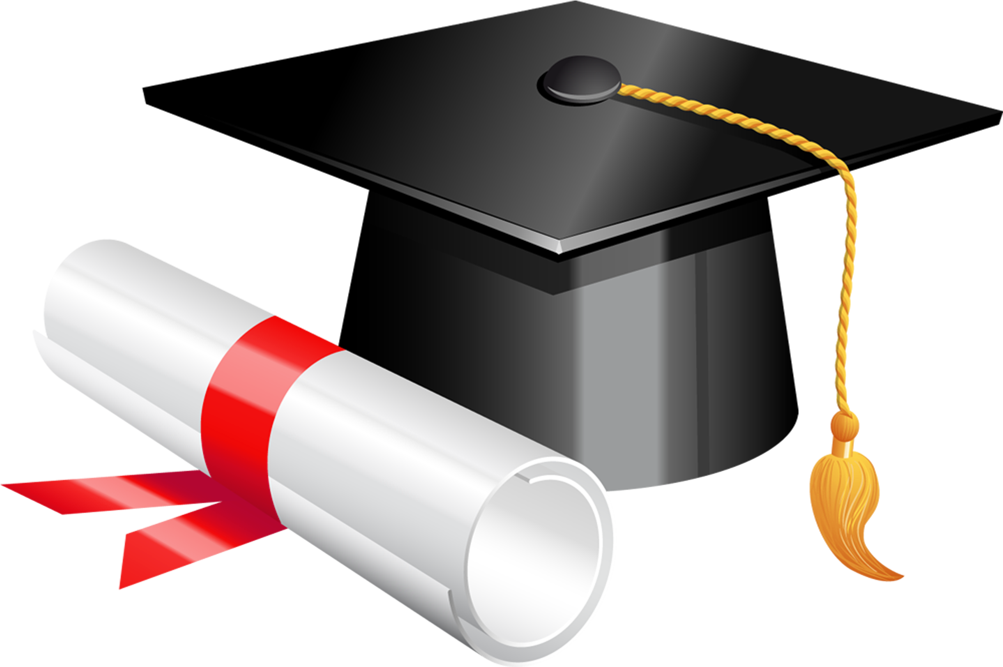 Graduation - Cap And Diploma Png Clipart (2066x1399), Png Download