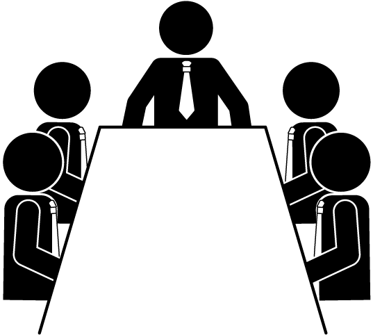 View All Images-1 - Black And White Meeting Clipart (640x640), Png Download