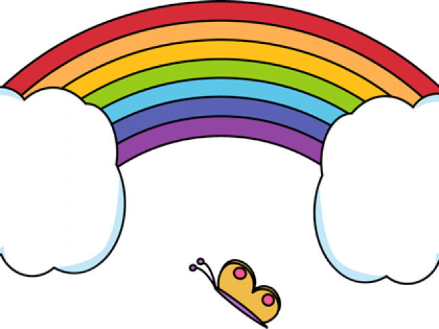 Rainbow Butterfly Clipart May - Clip Art - Png Download (640x480), Png Download