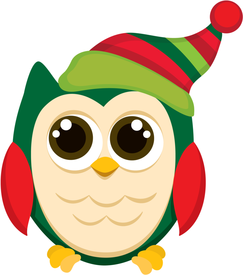 Minus Christmas Pictures, Christmas Art, Christmas - Owl Clip Art Christmas - Png Download (795x900), Png Download