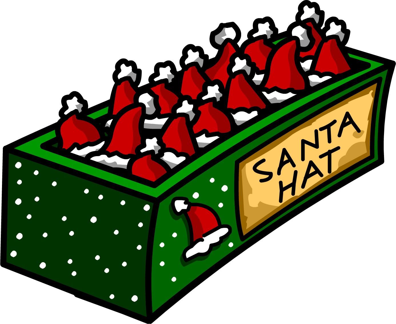 Christmas Party 2007 Santa Hat Box - Club Penguin Clipart (1386x1137), Png Download
