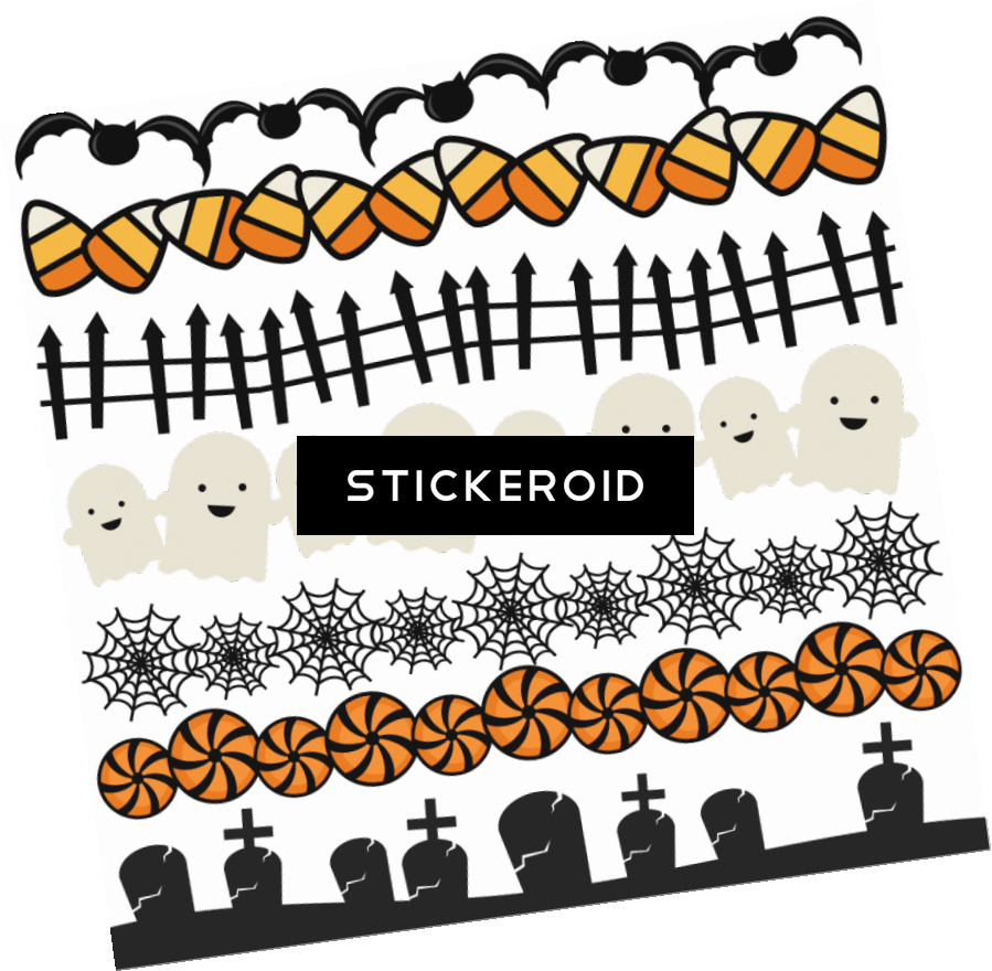 Halloween Border - Halloween Border Line Png Clipart (899x880), Png Download
