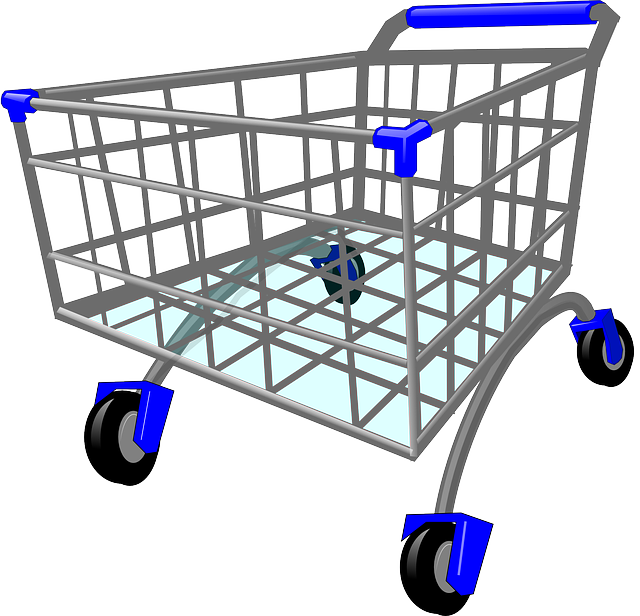 Clipart Man Grocery Shopping - Cart Clipart - Png Download (640x616), Png Download