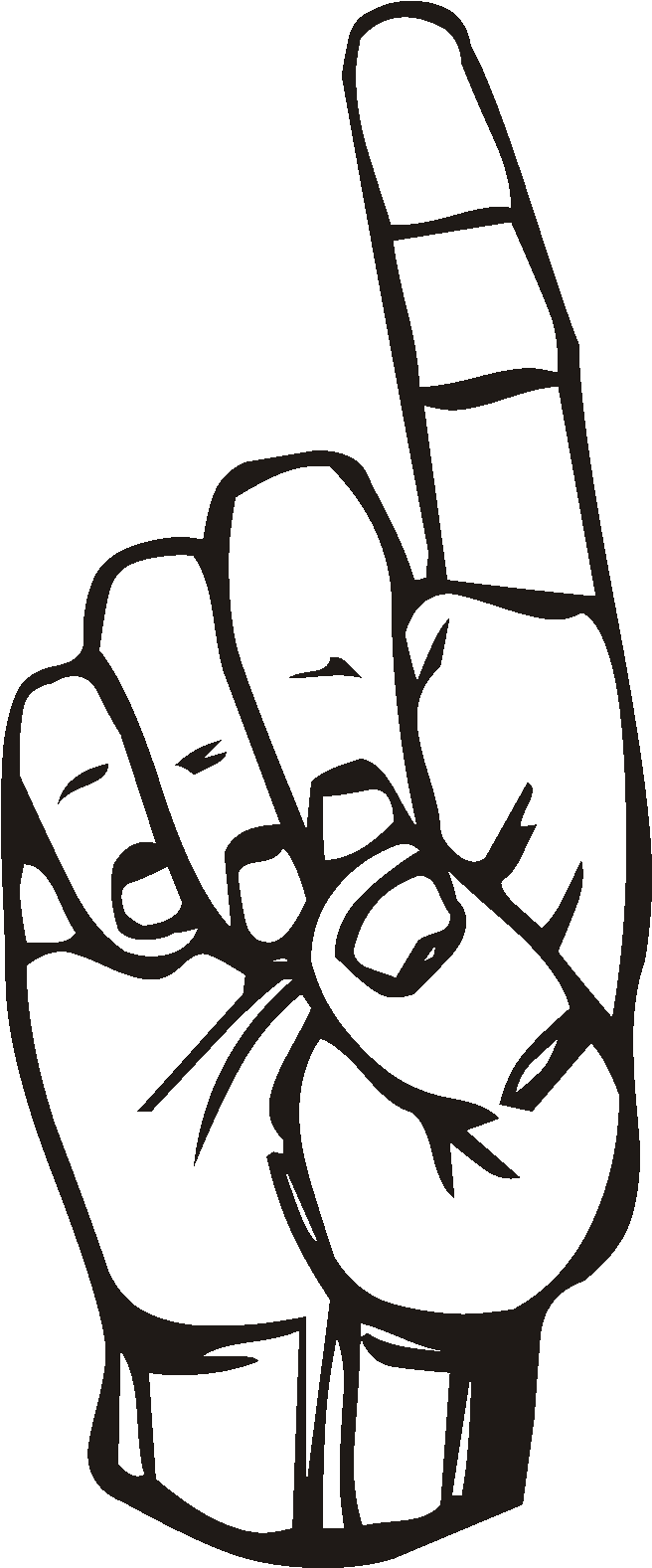 Svg Black And White Onlinelabels Clip Art Sign Language - Finger Black And White Clipart - Png Download (425x1000), Png Download
