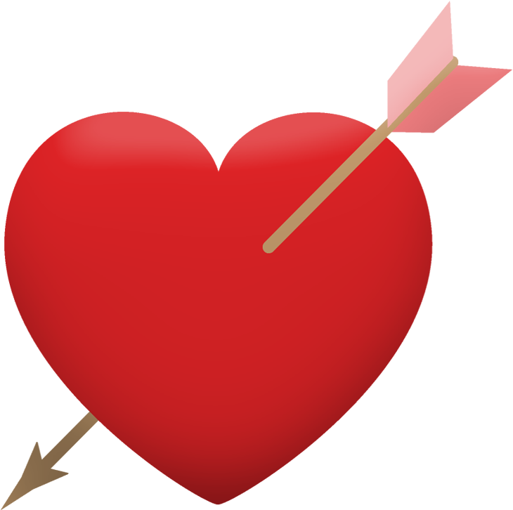Arrow In Heart Png - Heart Clipart (1000x992), Png Download