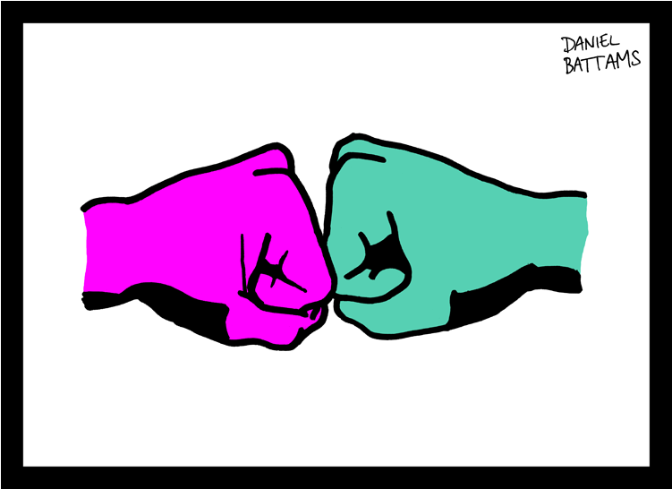 Fist Bump Art Print- New Clipart (750x750), Png Download