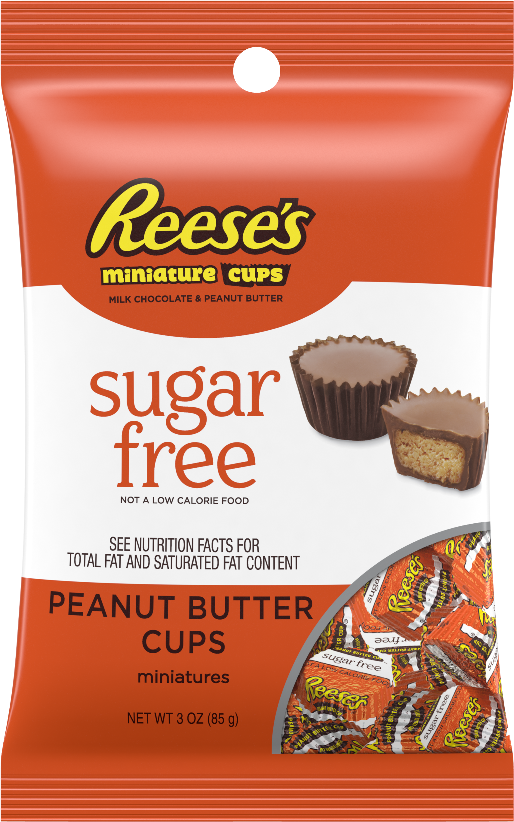 Hershey's Reese's Sugar-free Miniature Peanut Butter Clipart (3000x3000), Png Download